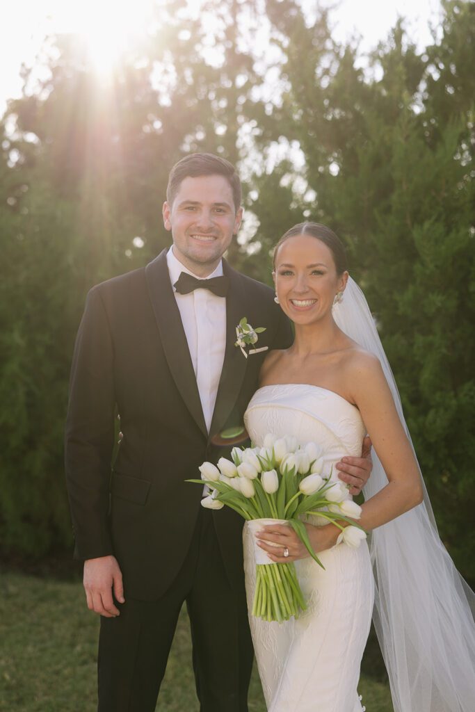 Bride and Groom portraits at the hillside estate