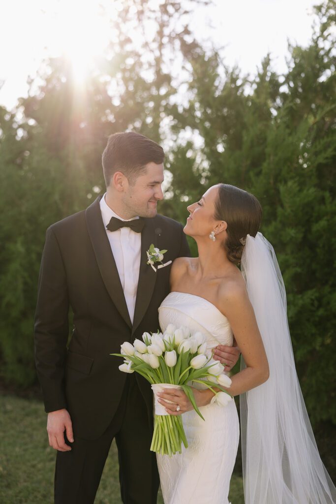 Bride and Groom portraits at the hillside estate