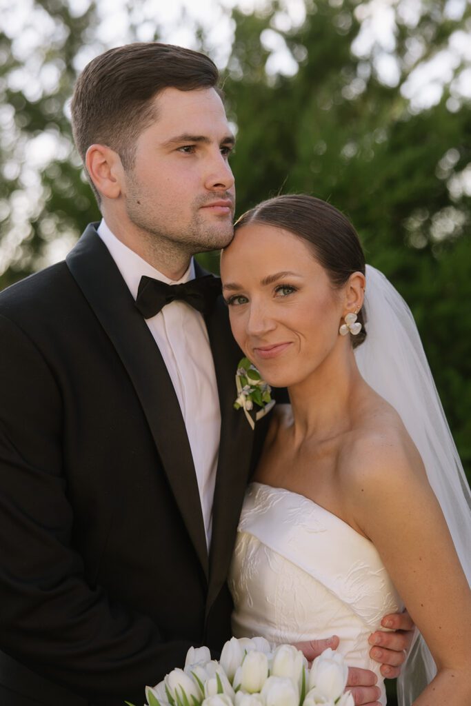 Bride and Groom portraits at the hillside estate