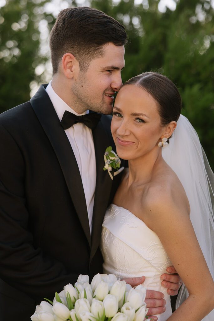 Bride and Groom portraits at the hillside estate