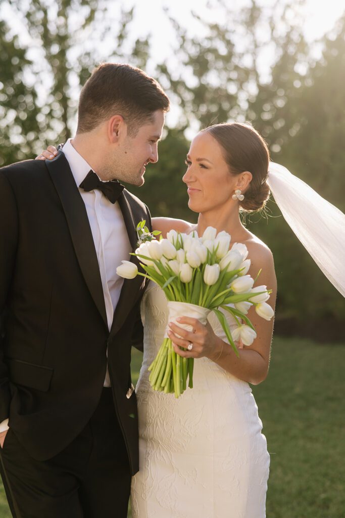 Bride and Groom portraits at the hillside estate