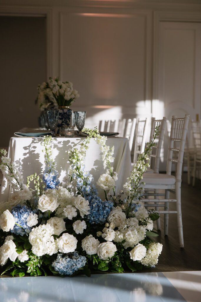 Reception Details at the Hillside Estate