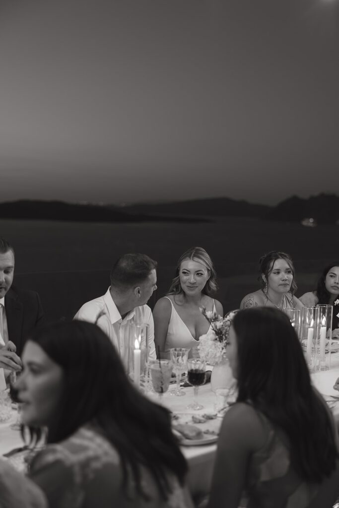 dinner Intimate wedding in Santorini Greece