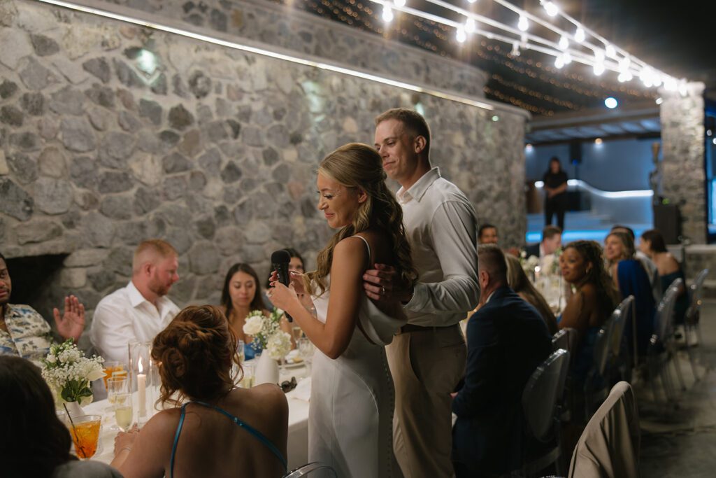 speeches during Intimate wedding in Santorini Greece